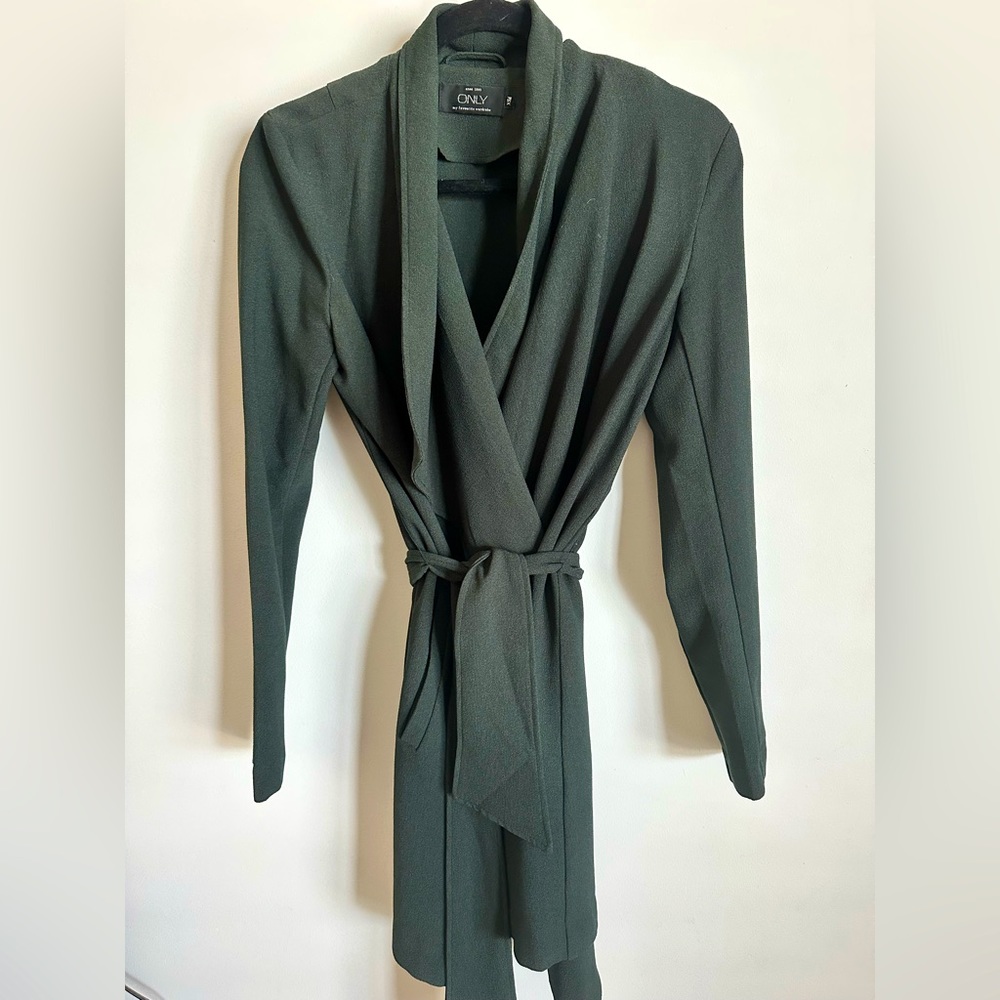 Tie Belt Dark Green Jacket